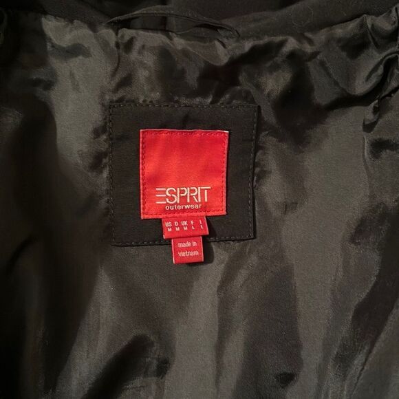 ESPRIT M Black Quilted Lightly Insulated Hooded Full Zip Jacket - Picture 10 of 14